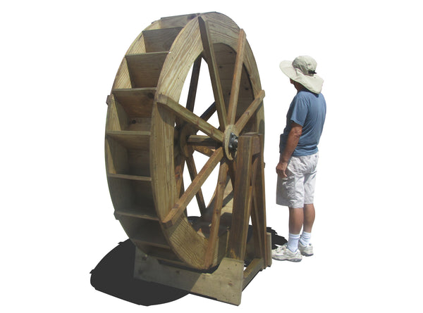 SamsGazebos 6-foot Craftsman Style Free-Standing Wood Water Wheel