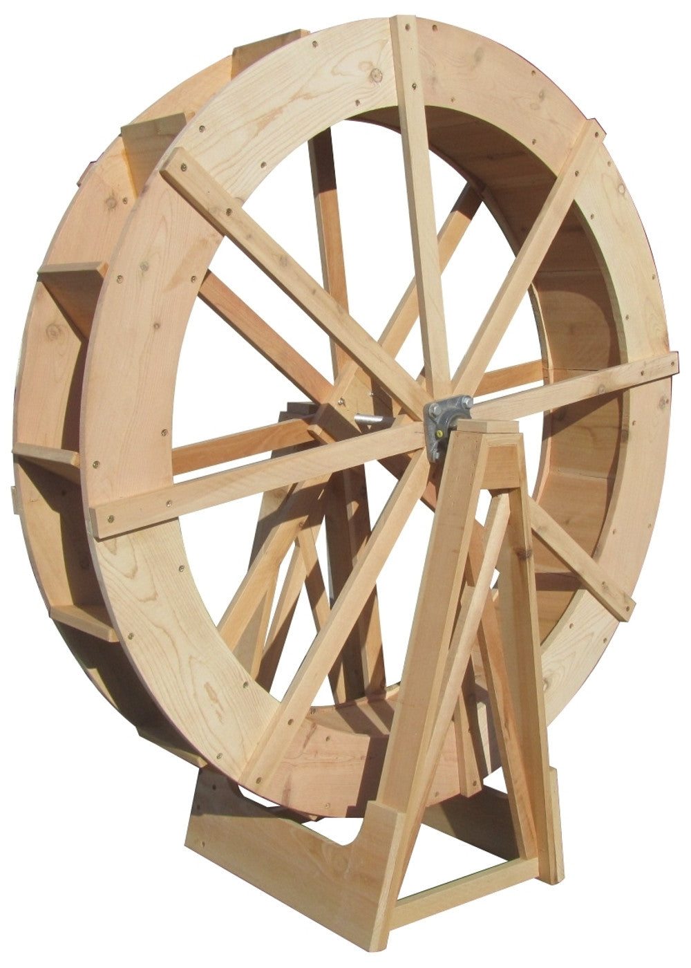 SamsGazebos Wood Water Wheel with Stand, 4-foot, Natural - SamsGazebos Made to Order