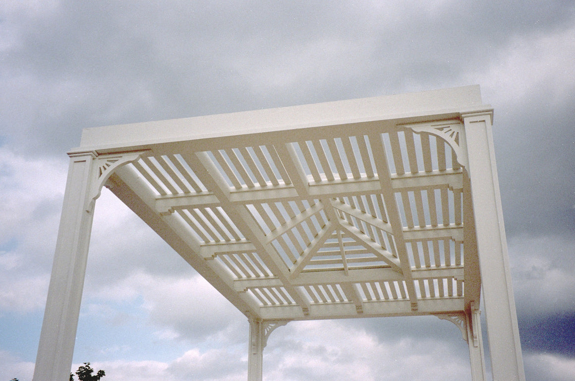 Pavilion Pergola Shade Structure with 1 x 3 Louver Roof - SamsGazebos Made to Order
